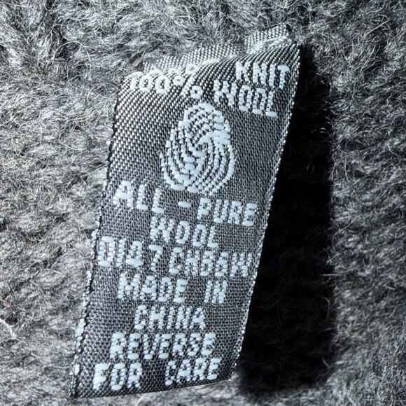 Rare Vintage GAP Hand-Knit Wool Cardigan Bold Floral SzL - Picture 3 of 9